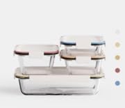 9-set Borosilicate Glass Food Storage Set, Modular Stackable, BPA-free by GENICOOK