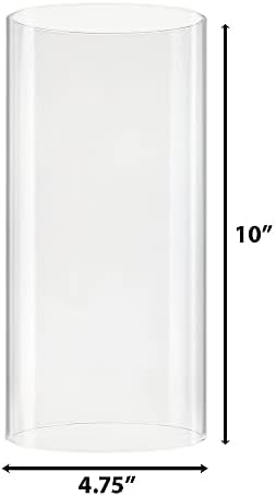 CYS EXCEL D-4.75" H-10 Glass Open Ended Hurricane Candleholder Bottomless Cylinder Sleeve Clear Chimney Shade Tube Cover, 1 Piece - Image 2