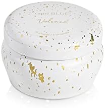Capri Blue Glimmer Mini Tin - Volcano Scented Candle with Mini Tin Candle Holder - Soy Wax Blend - White and Gold (3 oz) (Pack of 2) - Image 2