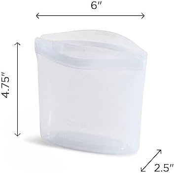 Stasher Premium Silicone Reusable Food Storage Bag, Clear | Microwave, Sous Vide, Dishwasher, Oven and Freezer Safe | BPA Free, Leak-free, Eco-friendly, 1-Cup Bowl (Pack of 2) - Image 5
