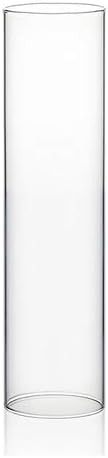 WGVI Hurricane Candle Holder Sleeve, Wide 2.5", Height 10", Clear Glass Cylinder Candleholder, Chimney Tube, Open Ended Candle Shade, 1 Piece by WGVInternational-OpusGlassware