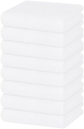 Homaxy 100% Cotton Waffle Weave Kitchen Dish Towels 8-Pack, White by Homaxy