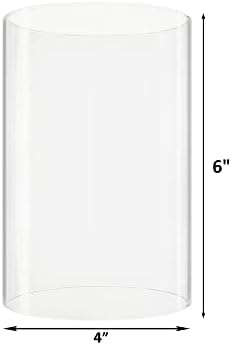 CYS EXCEL D-4" H-6" Glass Open Ended Hurricane Candleholder Bottomless Cylinder Sleeve Clear Chimney Shade Tube Cover, 1 Piece - Image 2