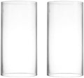 CYS EXCEL 2 PCS (H:6" D:3") Open Ended Glass Hurricane Candleholder Tube Shade | Open Flame Candle Chimney Tube Cover | Bottomless Cylinder by CYSEXCEL%C2%AE