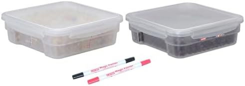 2 Pack 2 QT Commercial Airtight Food Storage Containers, BPA-Free Translucent Polypropylene, Stackable Ingredient Bin for Prep & Nuts, Shallow Model by GATBO