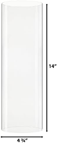 CYS EXCEL D-4.75" H-14 Glass Open Ended Hurricane Candleholder Bottomless Cylinder Sleeve Clear Chimney Shade Tube Cover, 1 Piece - Image 2