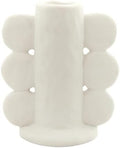 47th & Main Taper Candle Holders for Candlesticks, Ceramic Minimalist Abstract Decorative Candleholder for Dining Table Centerpiece, 3.5" L x 2.25" W x 4" Tall, White by Unknown