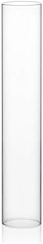 WGVI Hurricane Candle Holder Sleeve, Wide 2.5", Height 14", Clear Glass Cylinder Candleholder, Chimney Tube, Open Ended Candle Shade, 1 Piece by WGVInternational-OpusGlassware