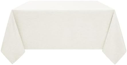 Decorelia Faux Linen Square Tablecloth for Dining Room,Waterproof Texture Decorative Farmhouse Rustic Table Cloth for Indoor Outdoor Party, Holiday, Banquet Picnics, Patio,70 x 70 Inch (Square),Ivory - Image 4