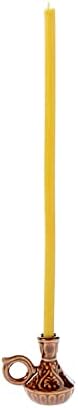 Set of 2 Ceramic Candleholders for Danilovo Slim Taper Candles, Orthodox Candleholders, for Candles up to Diameter 2/5 Inches (Brown) - Image 2