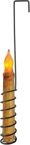 Spiral Wire Hanging Candlestick Holder – Antique-Style Tall Rusty Metal Candleholder for Farmhouse, Rustic & Primitive Country Decor, Perfect for Doors, Windows, Events & Holidays by CLAVORIS