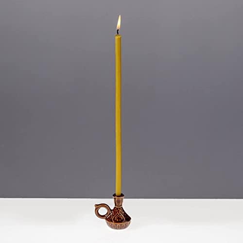 Set of 2 Ceramic Candleholders for Danilovo Slim Taper Candles, Orthodox Candleholders, for Candles up to Diameter 2/5 Inches (Brown) - Image 3