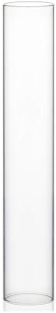 WGVI Hurricane Candle Holder Sleeve, Wide 4", Height 24", Clear Glass Cylinder Candleholder, Chimney Tube, Open Ended Candle Shade, 1 Piece by WGVInternational-OpusGlassware