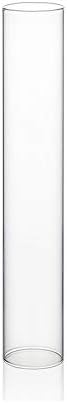 WGVI Hurricane Candle Holder Sleeve, Wide 3", Height 18", Clear Glass Cylinder Candleholder, Chimney Tube, Open Ended Candle Shade, 1 Piece by WGVInternational-OpusGlassware