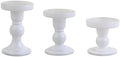 3-Piece Set of White Glass Candlestick, Crystal Candlestick Holder Holder and Conical Candle, Christmas Candle Holder Decoration, Family Living Room Wedding Candle Holder (white1set) by BTGLLAS