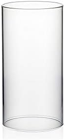 WGVI Hurricane Candle Holder Sleeve, Wide 4", Height 8", Clear Glass Cylinder Candleholder, Chimney Tube, Open Ended Candle Shade, 1 Piece by WGVInternational-OpusGlassware