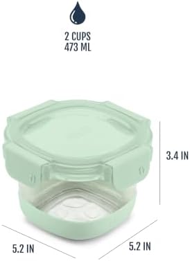 Ello Duraglass Refresh 2 Cup Glass Storage Containers, 8 Pack, Dusk Delight - Image 5