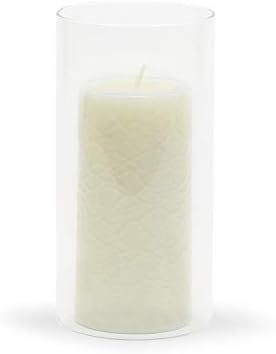 WGVI Hurricane Candle Holder Sleeve, Wide 4", Height 8", Clear Glass Cylinder Candleholder, Chimney Tube, Open Ended Candle Shade, 1 Piece (Pack of 2) - Image 2