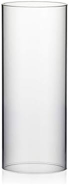 WGVI Hurricane Candle Holder Sleeve, Wide 4.7", Height 12", Clear Glass Cylinder Candleholder, Chimney Tube, Open Ended Candle Shade, 1 Piece by WGVInternational-OpusGlassware