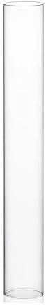 WGVI Hurricane Candle Holder Sleeve, Wide 4", Height 30", Clear Glass Cylinder Candleholder, Chimney Tube, Open Ended Candle Shade, 1 Piece by WGVInternational-OpusGlassware