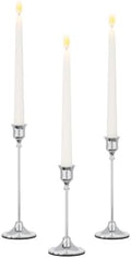 NLBTW Silver Candlestick Holders, Metal Taper Candle Holder, Set of 3 by NLBTW