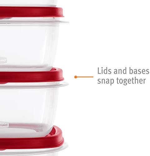 Rubbermaid EasyFindLids Food Storage and Organization Containers, 3-Pack, Racer Red, BPA-Free, Microwave & Dishwasher Safe - Image 6