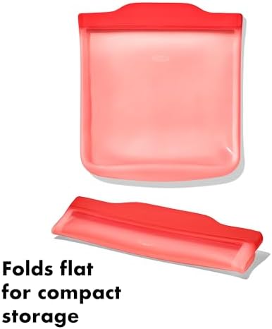 OXO Good Grips Silicone Reusable Bag - Sandwich Bag (28 oz), Watermelon - Image 7