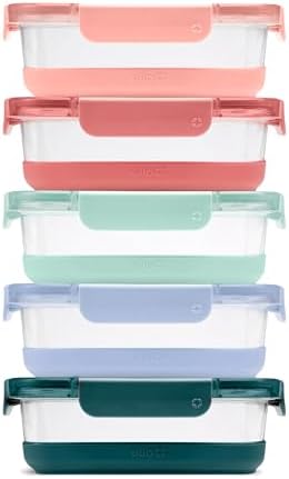 Ello Duraglass Refresh 3.4 Cup Meal Prep Containers, 10 Pc, Melon by Ello