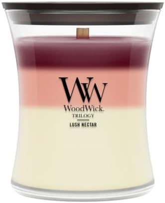 WoodWick Lush Nectar Tri-Scented Candle, Crackling Wick, 9.7oz by WoodWick