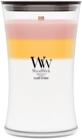 WoodWick Island Getaway Trilogy Tri-Scented Candle, Crackling Wick, 21.5oz by WoodWick