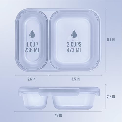 Ello Snap & Nest 10-Piece 3 Cup Plastic Divided Meal Prep Set, Reusable Food Containers for Healthy Eating, Freezer, Dishwasher Safe, Seafoam - Image 4