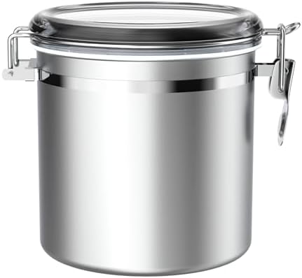 ENLOY 165oz Stainless Steel Airtight Canister for Kitchen with Clear Lid by ENLOY