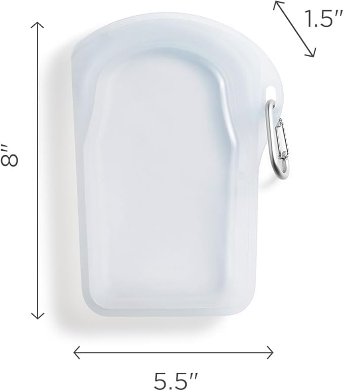 Stasher Premium Reusable Silicone Food Storage Bag, Go Bag, Clear, 18 oz - Image 2