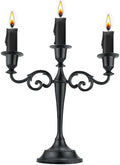 3-Arm Black Metal Candelabra Halloween Centerpiece Taper Holder by Viscacha