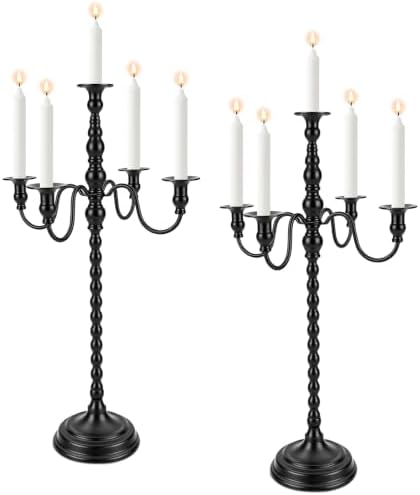 2 Pcs 28 Inch Black Candelabra Halloween Decorations, Retro by Ferrochef