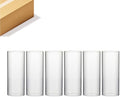 WGVI Hurricane Candle Holder Sleeve, Wide 4.7", Height 12", Clear Glass Cylinder Candleholder, Chimney Tube, Open Ended Candle Shade, 6 Pieces Bulk by WGVInternational-OpusGlassware