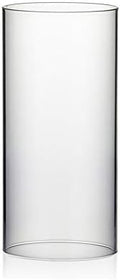 WGVI Hurricane Candle Holder Sleeve, Wide 4.7", Height 10", Clear Glass Cylinder Candleholder, Chimney Tube, Open Ended Candle Shade, 1 Piece by WGVInternational-OpusGlassware