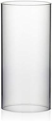 WGVI Hurricane Candle Holder Sleeve, Wide 4.7", Height 10", Clear Glass Cylinder Candleholder, Chimney Tube, Open Ended Candle Shade, 1 Piece by WGVInternational-OpusGlassware