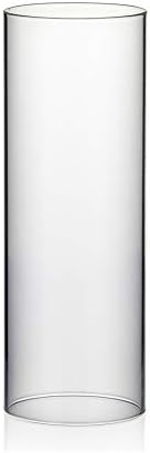 WGVI Hurricane Candle Holder Sleeve, Wide 3.5", Height 10", Clear Glass Cylinder Candleholder, Chimney Tube, Open Ended Candle Shade, 1 Piece by WGVInternational-OpusGlassware