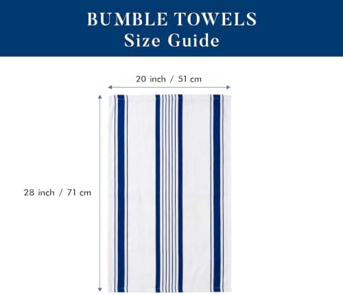 Premium Kitchen Towels 6 Pack 100% Cotton 20"x28" Dish Towels Navy Striped - Image 2
