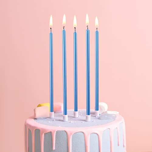 PHD CAKE 36-Count Blue Long Thin Metallic Birthday Candles, Cake Candles, Birthday Parties, Wedding Decorations, Party Candles, Cake Decorations - Image 2