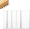 WGVI Hurricane Candle Holder Sleeve, Wide 4", Height 24", Clear Glass Cylinder Candleholder, Chimney Tube, Open Ended Candle Shade, 6 Pieces Bulk by WGVInternational-OpusGlassware