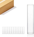 WGVI Hurricane Candle Holder Sleeve, Wide 3", Height 14", Clear Glass Cylinder Candleholder, Chimney Tube, Open Ended Candle Shade, 12 Pieces Bulk by WGVInternational-OpusGlassware