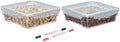 2 Pack 2 QT Commercial Airtight Food Storage Containers, Clear Polycarbonate Kitchen Ingredient Storage Containers, Stackable Food Prep Containers for Spices, Seasonings, Nuts, Shallow Model by GATBO