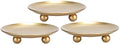 Iron Plate Candle Holder, Gold, Decorative Iron Pillar Candle Holder, Set of 3,Candle Stand for Wax Candles by Scwhousi