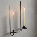 Batoslee Wall Candle Holder Set of 2, Black Metal Wall Mount Candle Sconces by Batoslee