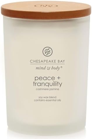 Chesapeake Bay Candle Scented Candle Peace + Tranquility (Cashmere Jasmine) Medium Jar Home Décor by ChesapeakeBayFragrance