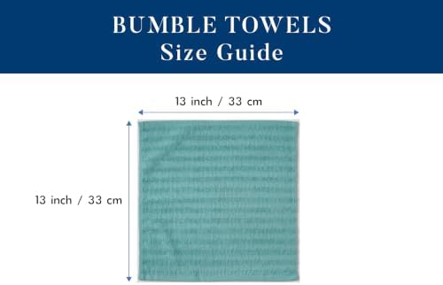 Bumble Premium Dish Cloths 13"x13" (6 Pack) | 100% Natural Ring Spun Cotton | 400 GSM | Highly Absorbent & Soft |Yarn Dyed & Solid Dyed Terry Dish Cloth Set - Aqua - Image 2