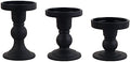 3-Piece Set of Black Glass Candlestick, Crystal Candlestick Holder Holder and Conical Candle, Christmas Candle Holder Decoration, Family Living Room Wedding Candle Holder (black1set) by BTGLLAS