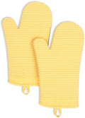 KITCHENAID Ribbed Soft Silicone Oven Mitt 2-Pack Set, 7.5"x13", Butter Yellow by Unknown